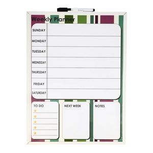 Magnetic 12x16” Dry Erase Weekly Planning Wall Mount Memo Board & Marker Set NWT